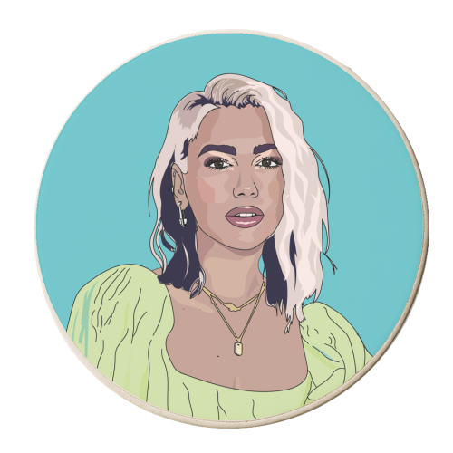 Dua Lipa Collection - personalised beer coaster by Catherine Critchley.