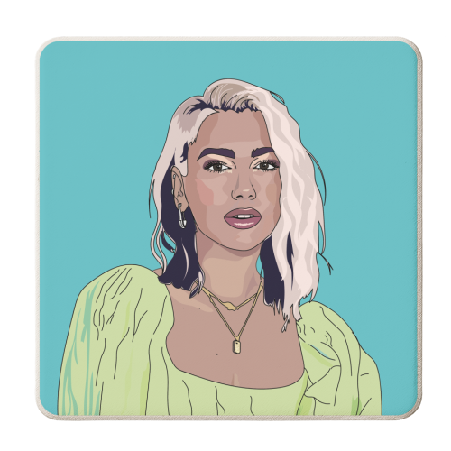 Dua Lipa Collection - personalised beer coaster by Catherine Critchley.