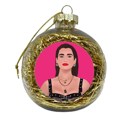 Dua Lipa - xmas bauble by Rock and Rose Creative