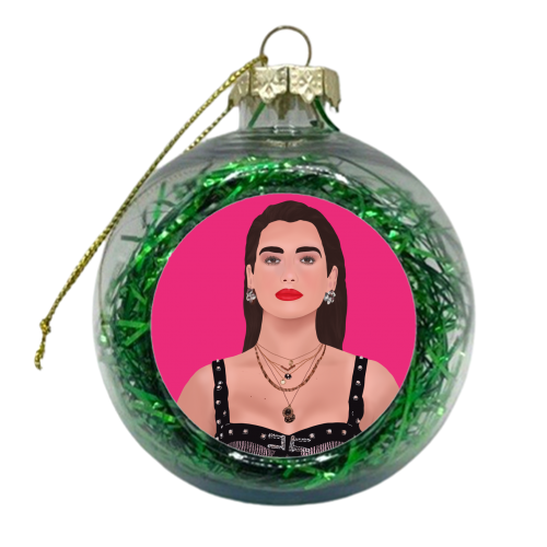 Dua Lipa - xmas bauble by Rock and Rose Creative