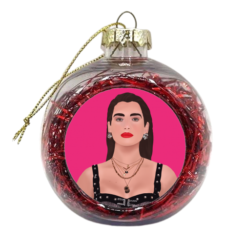 Dua Lipa - xmas bauble by Rock and Rose Creative