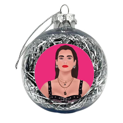 Dua Lipa - xmas bauble by Rock and Rose Creative