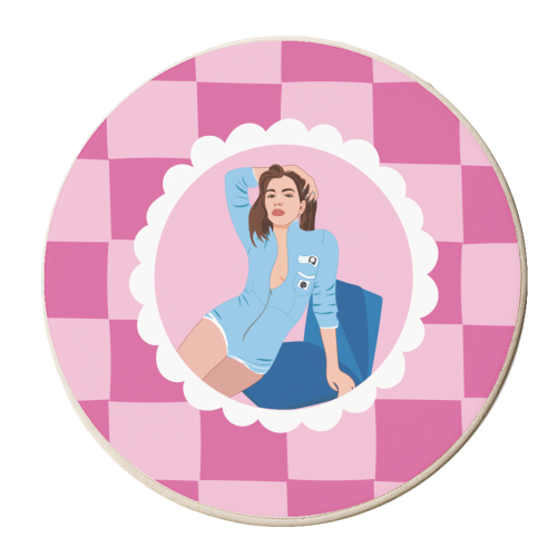 Dua Lipa Print - personalised beer coaster by Laura Lonsdale