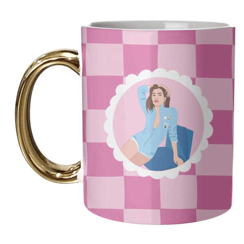 Dua Lipa Print - unique mug by Laura Lonsdale