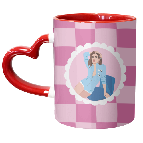 Dua Lipa Print - unique mug by Laura Lonsdale