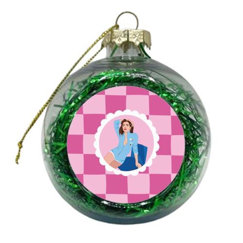 Dua Lipa Print - xmas bauble by Laura Lonsdale