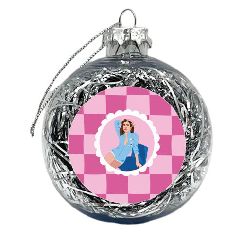 Dua Lipa Print - xmas bauble by Laura Lonsdale