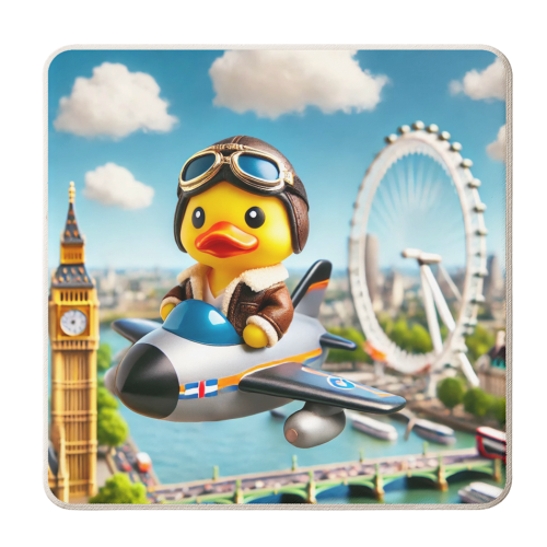 Duck Flying Over London - personalised beer coaster by Ms Doodle