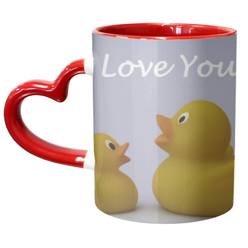 Ducky Love - unique mug by David Bond