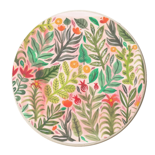 Dusky Pink Garden - personalised beer coaster by Samantha Dolan