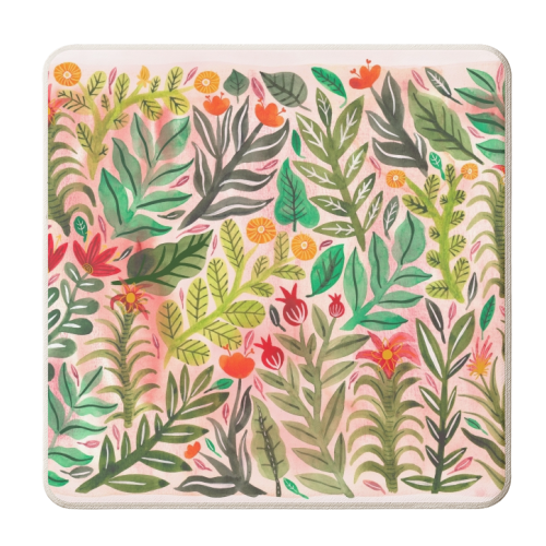 Dusky Pink Garden - personalised beer coaster by Samantha Dolan