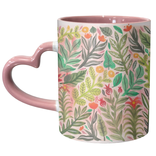 Dusky Pink Garden - unique mug by Samantha Dolan