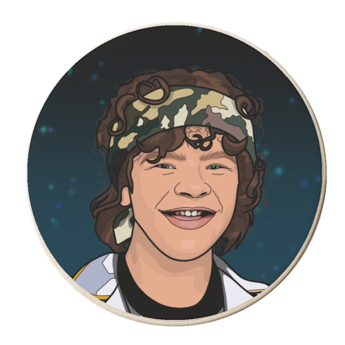 Dustin print - personalised beer coaster by The Girl Next Draw