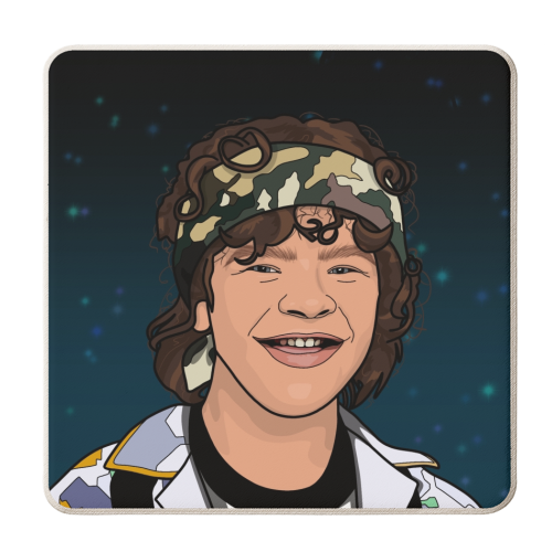 Dustin print - personalised beer coaster by The Girl Next Draw