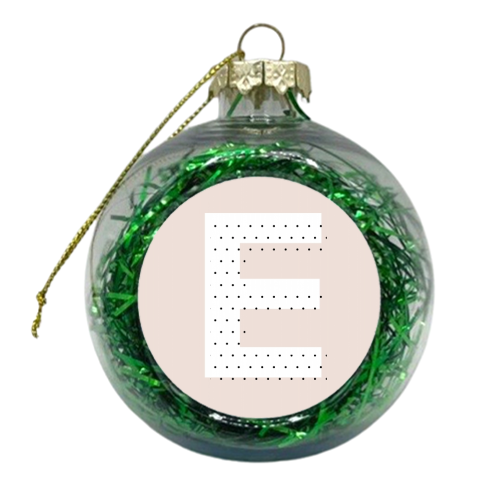 E Polka Dot Initial - xmas bauble by Toni Scott