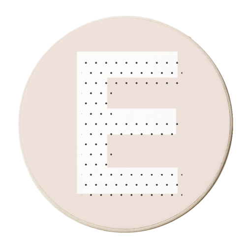 E Polka Dot Initial - personalised beer coaster by Toni Scott