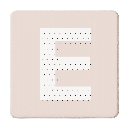E Polka Dot Initial - personalised beer coaster by Toni Scott