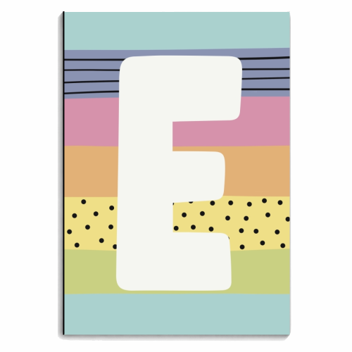 E - rainbow stripes modern initial - personalised A4, A5, A6 notebook by Giddy Kipper
