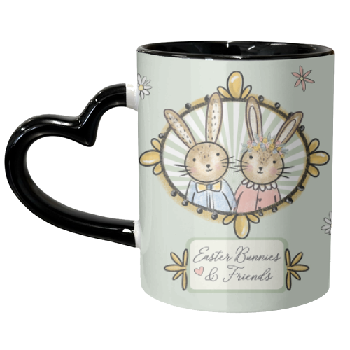 Easter Bunnies & Friends - unique mug by Mad Philomena