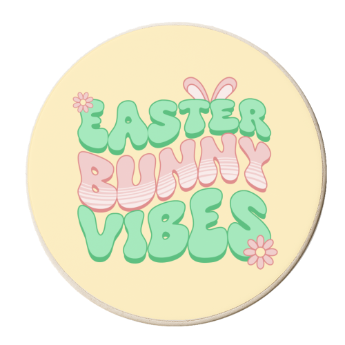Easter Bunny Vibes - personalised beer coaster by Amy Farmer
