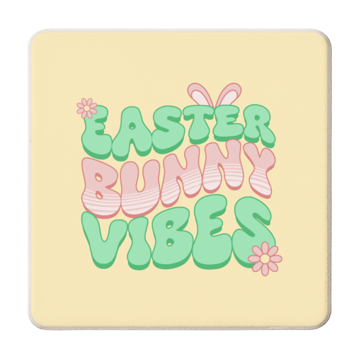 Easter Bunny Vibes - personalised beer coaster by Amy Farmer