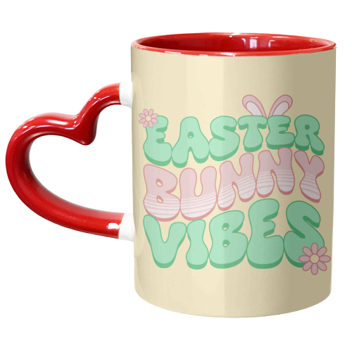 Easter Bunny Vibes - unique mug by Amy Farmer