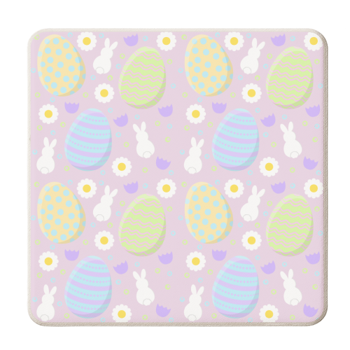 Easter Eggs & Rabbits - personalised beer coaster by Amy Farmer