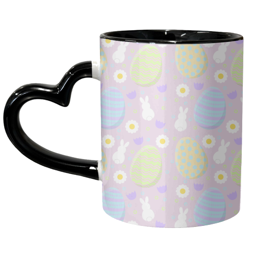 Easter Eggs & Rabbits - unique mug by Amy Farmer