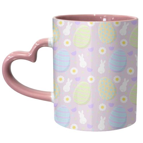 Easter Eggs & Rabbits - unique mug by Amy Farmer