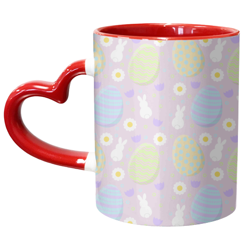 Easter Eggs & Rabbits - unique mug by Amy Farmer