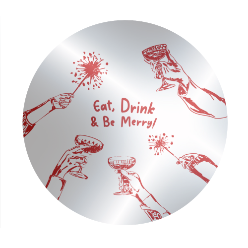 Eat, Drink, & be Merry Cocktails - Circle Sticker by EZbie