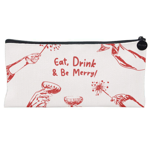 Eat, Drink, & be Merry Cocktails - flat pencil case by EZbie