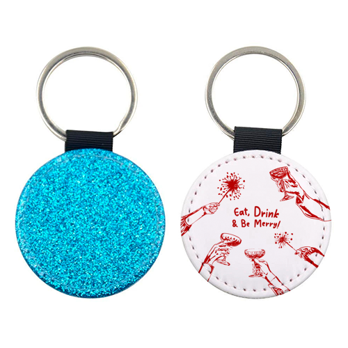 Eat, Drink, & be Merry Cocktails - keyring by EZbie