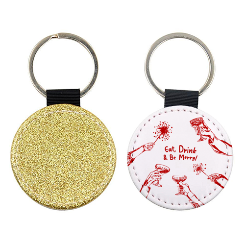 Eat, Drink, & be Merry Cocktails - keyring by EZbie
