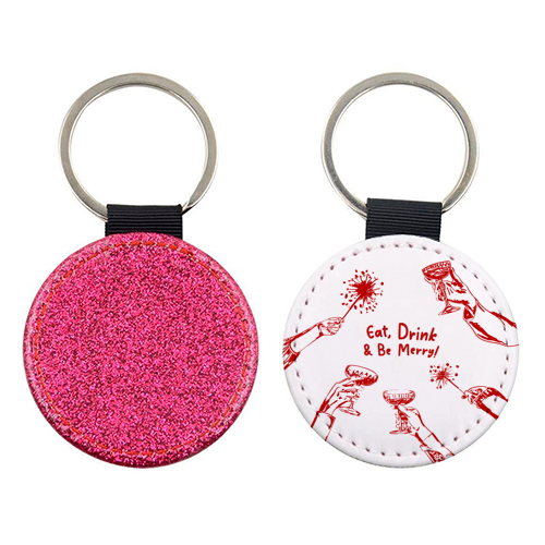 Eat, Drink, & be Merry Cocktails - keyring by EZbie