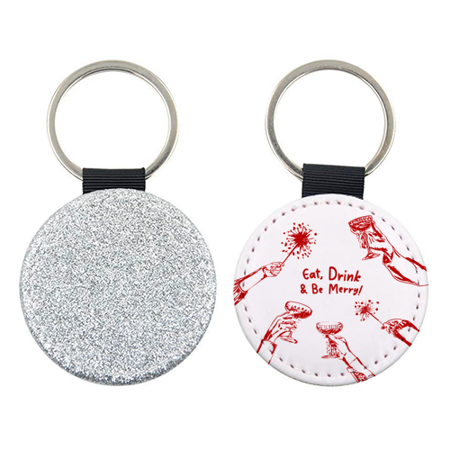 Eat, Drink, & be Merry Cocktails - keyring by EZbie