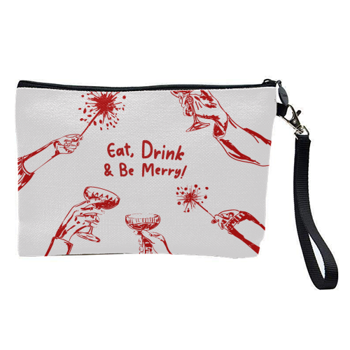Eat, Drink, & be Merry Cocktails - pretty makeup bag by EZbie