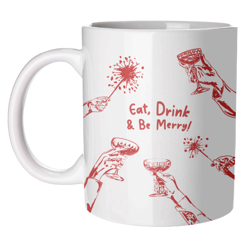Eat, Drink, & be Merry Cocktails - unique mug by EZbie