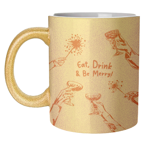 Eat, Drink, & be Merry Cocktails - unique mug by EZbie