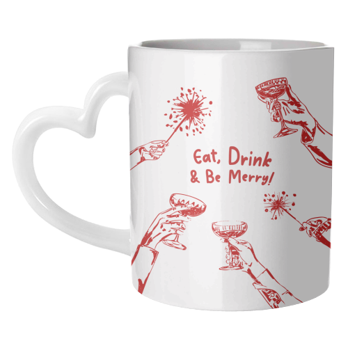 Eat, Drink, & be Merry Cocktails - unique mug by EZbie