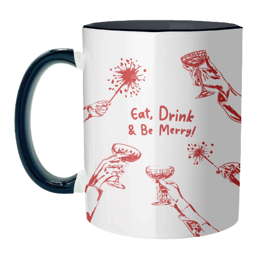 Eat, Drink, & be Merry Cocktails - unique mug by EZbie