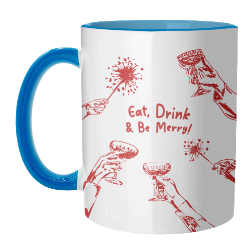 Eat, Drink, & be Merry Cocktails - unique mug by EZbie
