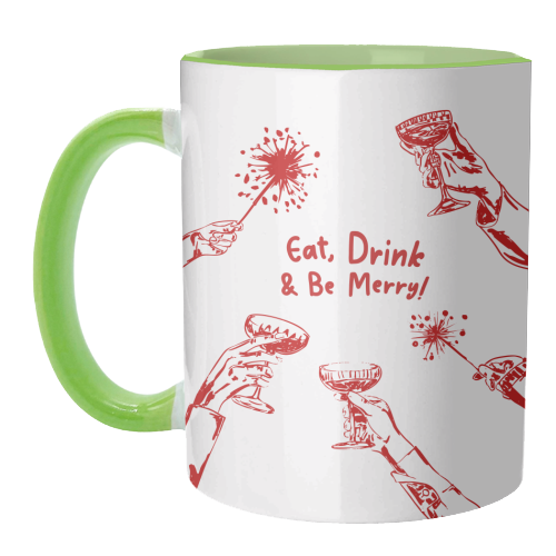 Eat, Drink, & be Merry Cocktails - unique mug by EZbie