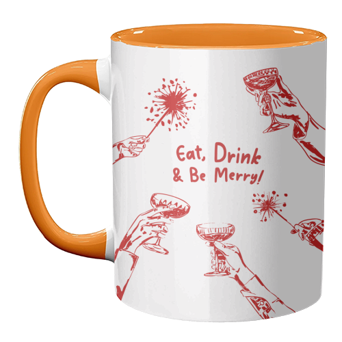 Eat, Drink, & be Merry Cocktails - unique mug by EZbie