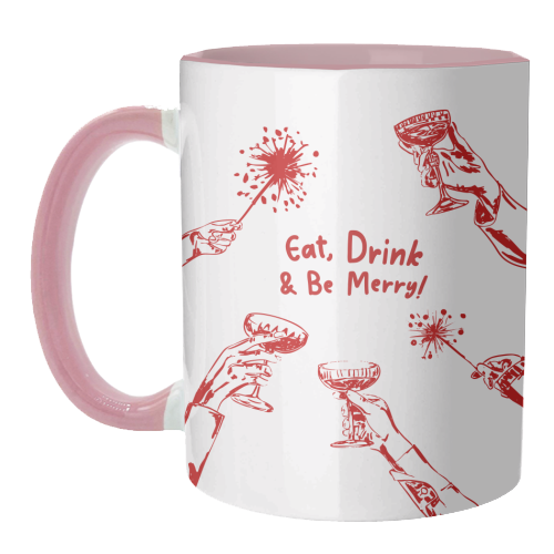 Eat, Drink, & be Merry Cocktails - unique mug by EZbie