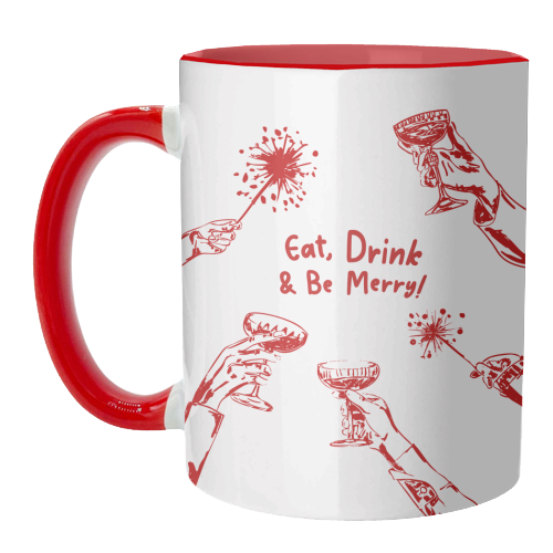Eat, Drink, & be Merry Cocktails - unique mug by EZbie