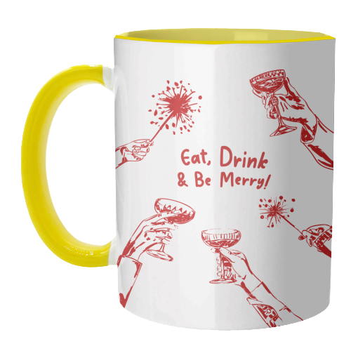 Eat, Drink, & be Merry Cocktails - unique mug by EZbie