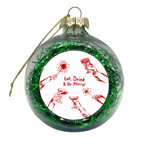Eat, Drink, & be Merry Cocktails - xmas bauble by EZbie