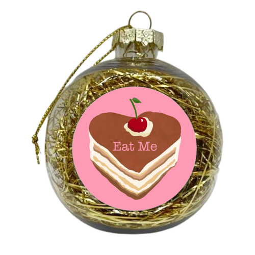 Eat Me Heart Cake - xmas bauble by Rock and Rose Creative