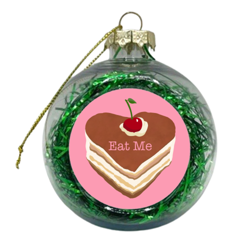 Eat Me Heart Cake - xmas bauble by Rock and Rose Creative